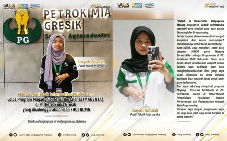 Inayati Sa'adah Mahasiswa UWG Malang Lolos Program Magenta PT Petrokimia Gresik