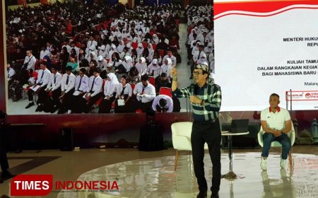 Datangi UB, Menkumham Yasonna Laoly Beri Materi Bela Negara Untuk Maba
