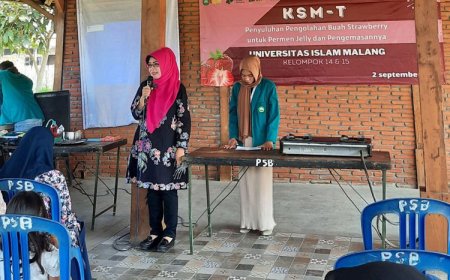 Mahasiswa Unisma malang Tingkatkan Nilai Produk Stroberi menjadi Jerry