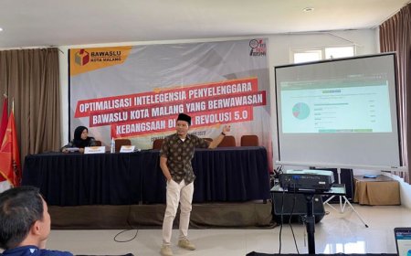 Optimalkan Intelegensia Penyelenggara, Bawaslu Kota Malang Bahas Peta Politik dan Jurnalisme Politik
