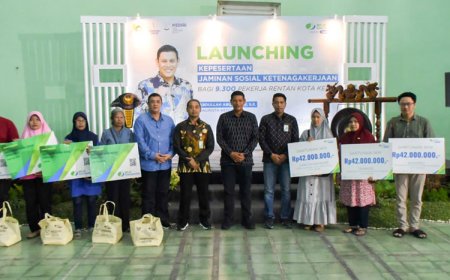 Wali Kota Kediri dan BPJS Ketenagakerjaan Jatim Launching Kepesertaan Jaminan Sosial Ketenagakerjaan bagi Pekerja Rentan