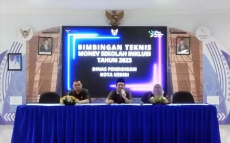 Dindik Kota Kediri Gelar Monitoring Evaluasi dan Bimtek Bagi Guru Pendamping Sekolah Inklusi