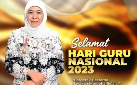 Gubernur Khofifah Tekankan Peran Guru sebagai Motor Penggerak Wujudkan Generasi Emas 2045