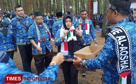 Aksi Peduli Palestina di Tengah Peringatan HUT ke-52 KORPRI di Majalengka