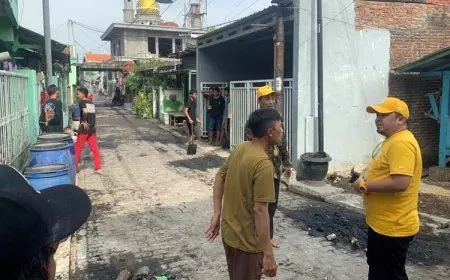 Kerja Bakti di Berbek Waru, Kurniawan Yuda: Semangat Gotong Royong Adalah Karakter Bangsa