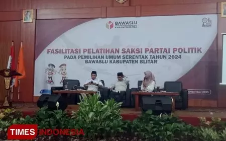 Bawaslu Kabupaten Blitar Bekali Partai Politik Terkait Saksi Pemilu Serentak 2024