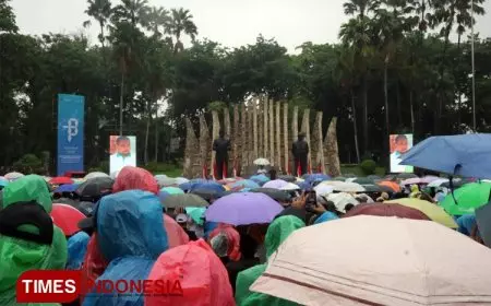 Meski Hujan, Apel HAB ke&#45;78 Kemenag Berjalan Khidmat