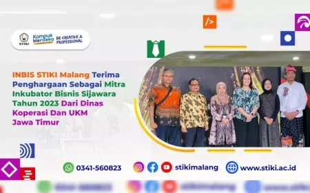 INBIS STIKI Malang Terima Penghargaan Sebagai Mitra Inkubator Bisnis Sijawara Tahun 2023