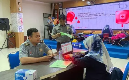 Donor Darah Kantor Imigrasi Kelas I TPI Malang Ramaikan Hari Bhakti ke&#45;74