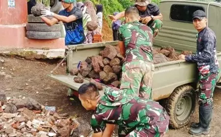 Tingkatkan Keamanan Lingkungan, Satgas TMMD Kodim 0617 Majalengka Bangun Pos Kamling