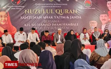 Gelar Peringatan Nuzulul Quran, PDI Perjuangan Jatim Berbagi Kebahagiaan Bersama Anak Yatim