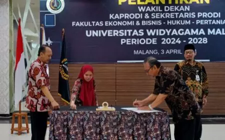 Pelantikan Pejabat Baru di Universitas Widyagama Malang, Ini Harapan Rektor