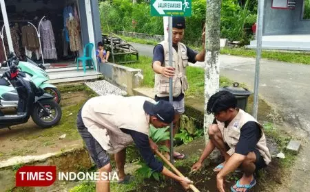 Proker Mahasiswa KSM T Unisma Malang Buat Jalur Evakuasi dan Titik Kumpul untuk Mitigasi Keadaan Darurat
