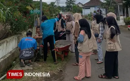 Mahasiswa KSM-T Unisma Malang Wujudkan Batas Wilayah Jelas dengan Pemasangan Papan Nama Jalan