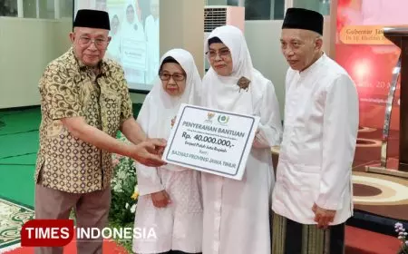 Baznas Jatim Serahkan Dana ZIS Rp40 Juta ke Lazis Yayasan Khadijah Surabaya