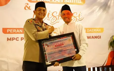 Kapolresta Banyuwangi Raih Penghargaan Bapak Kondusifitas dan Ketahanan Pangan