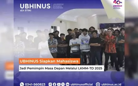 UBHINUS Siapkan Mahasiswa Jadi Pemimpin Masa Depan Melalui LKMM&#45;TD 2025
