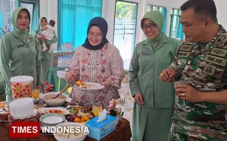 Peringati Hari Kartini dan HUT ke&#45;79 Persit, Bengrah V Brawijaya Gelar Lomba Memasak