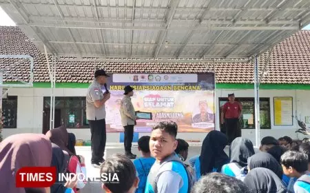 Blusukan ke Sekolah, Dinsos PPKB Banyuwangi Beri Edukasi Mitigasi Kebencanaan Sejak Dini