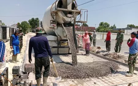 Pengerjaan Jalan Pra&#45;TMMD ke&#45;124 di Lamongan Dikebut