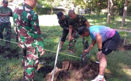 Perkuat Ketahanan Pangan, Dandim Ponorogo Pimpin Penanaman Bibit Pisang Cavendish