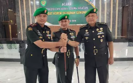Sertijab Kodim 0617/Majalengka, Letkol Dudy Serahkan Tongkat Komando ke Letkol Fahmi