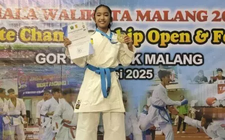 Kejuaraan Karate Piala Wali Kota Malang 2025, Alyssa Sumbang Dua Medali Emas