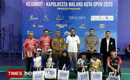 Kejurkot Kapolresta Malang Kota 2025 Diikuti Ratusan Atlet Muda Bulutangkis