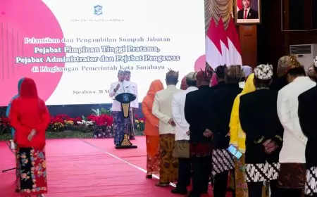 Bertepatan dengan HJKS ke-732, Pemkot Surabaya Lantik 223 Pejabat