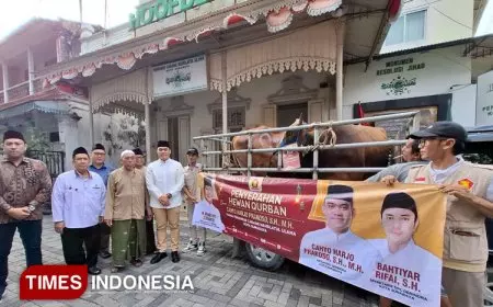 Gerindra Surabaya Serahkan Kurban 1 Ekor Sapi ke PCNU Surabaya