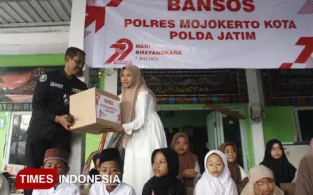 Polres Mojokerto Kota Bagikan Sembako untuk Panti Asuhan