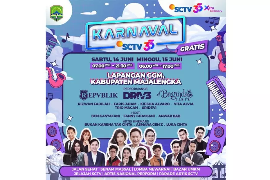 Karnaval SCTV Menyapa Majalengka, Hadirkan Musisi Ternama dan Artis Sinetron Tanah Air