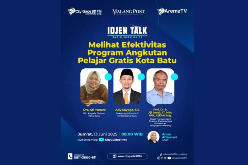 Kritisi Efektivitas Angkutan Pelajar Gratis Kota Batu, Dosen UWG Malang Bicara di Ijen Talk City Guide 911 FM