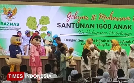 Ribuan Anak Yatim di Probolinggo Terima Santunan Baznas