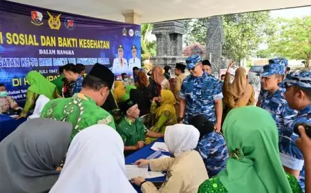 Hari Bakti TNI AU ke-78, Lanud Abd Saleh Malang Gelar Bakti Sosial di Pendopo Kabupaten Blitar