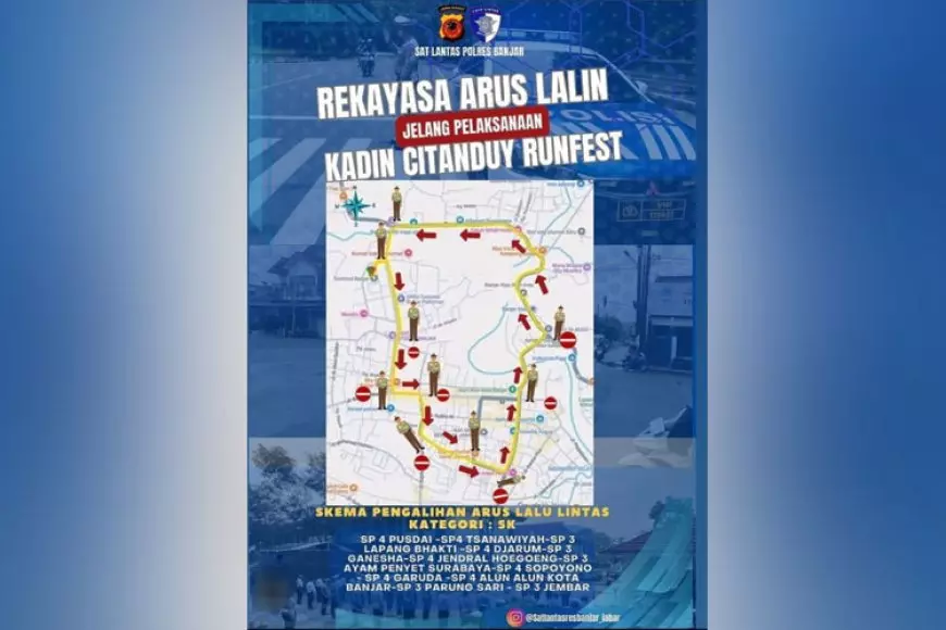 Atasi Macet di Kadin Citanduy Run Fest, Satlantas Polres Banjar Siapkan Rekayasa Lalin