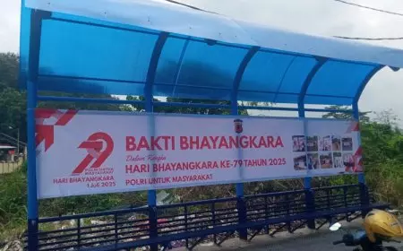 Aksi Nyata Polres Banjar Mengabdi untuk Masyarakat, Renovasi Dua Halte Umum di Bulan Kemerdekaan