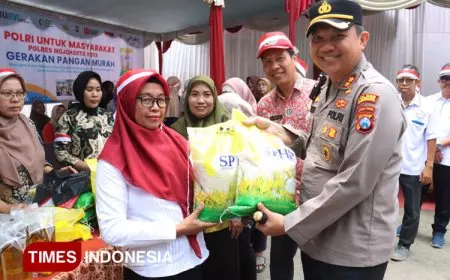 Gerakan Pangan Murah Polres Mojokerto Kota,  3 Ton Ludes Sekejap