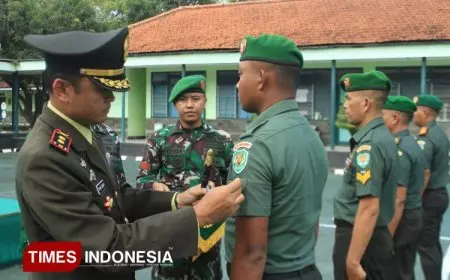 Puluhan Prajurit Kodim 0617 Majalengka Naik Pangkat, Dandim Tekankan Dedikasi