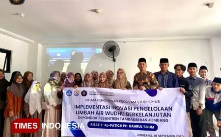 UB dan Pesantren Bahrul ‘Ulum Jombang Kolaborasi Wujudkan Pesantren Hijau, Air Wudhu Jadi Sumber Kehidupan