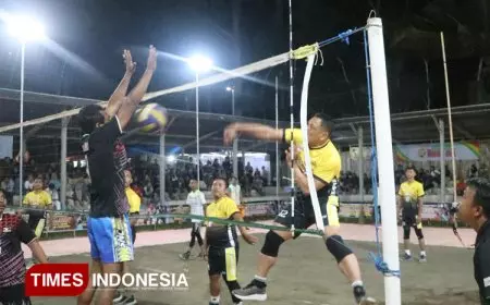 Smash Udara Kapolresta Banyuwangi, Meriahkan Turnamen Bola Voli APPM Hebat Cup 2025