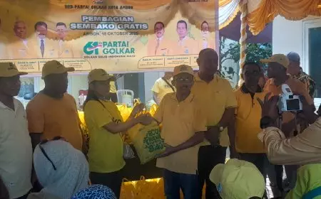 Golkar Kota Ambon Rayakan HUT ke-61 dengan Jalan Sehat dan Bagi Sembako