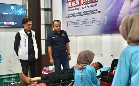 NasDem Sidoarjo Rayakan HUT ke-14 dengan Donor Darah dan Layanan Kesehatan Gratis
