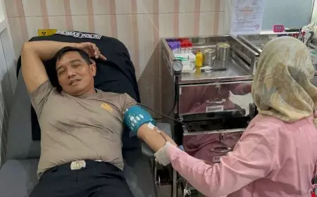 Polresta Banyuwangi Sumbang Darah Demi Kemanusiaan di Hari Jadi Humas Polri Ke-74