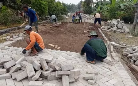 Jalan 56 Ringinagung Pesanggaran Banyuwangi Kembali Dapat Program Pavingisasi PT BSI