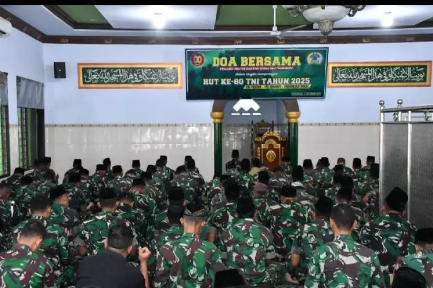 Memperkokoh Iman dan Silaturahmi, Kodim Ponorogo Gelar Doa Bersama Peringati HUT ke&#45;80 TNI