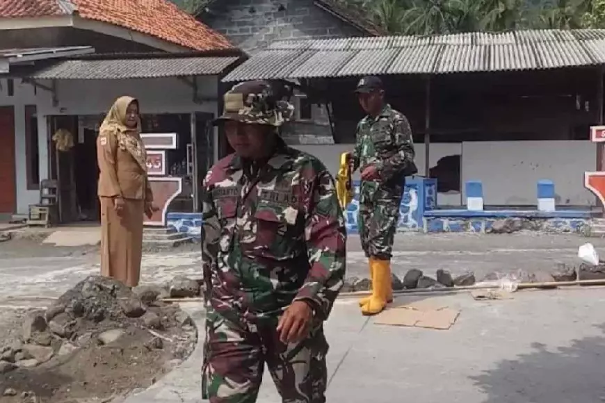 Pembangunan Rabat Beton TMMD 126 Malang Tuntaskan Harapan Warga Dusun Krajan 1A