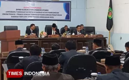 DPRD KLU Gelar Rapat Paripurna Jawaban dan Tanggapan Terhadap Pandangan Umum Fraksi