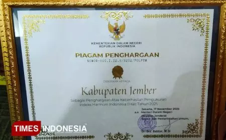 Masyarakat Ikut Jaga Harmoni, Jember Raih Penghargaan IHaI 2025