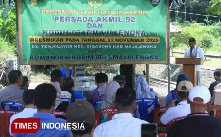 Atasi Kekeringan, Persada Akmil 92 dan Kodim Majalengka Resmikan Fasilitas Air Bersih di Embung Sokalayar